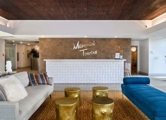 Reception desk at Memorial Towers Apartments, The Barvin Group, Texas