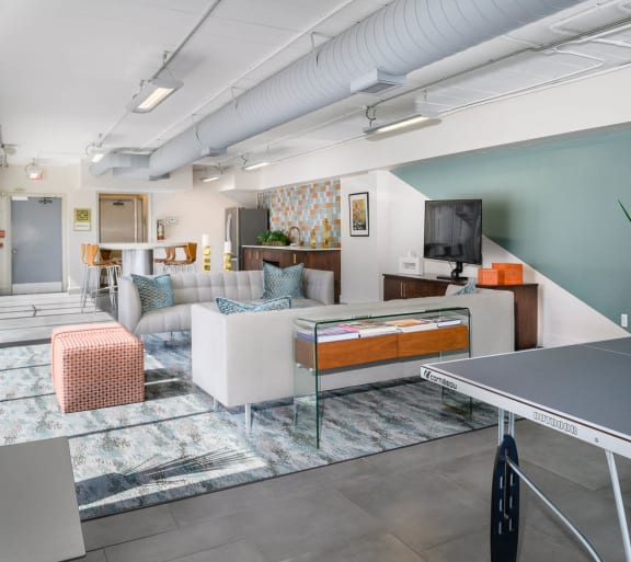 Clubhouse With Ping Pong Table at Memorial Towers Apartments, The Barvin Group, Houston, 77007